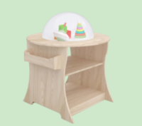 ZTX-DZ62 Light Observation Table – Rubberwood Kids Activity Desk, 800×800×560mm