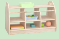ZTX-TY011 Six-Compartment Cabinet – Imported Rubberwood & Solid Wood Kids Storage, 800x400x500mm