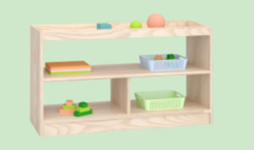 ZTX-TY013 Three-Compartment Cabinet – Imported Rubberwood & Solid Wood Kids Storage, 800x300x500mm