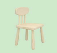 ZTX-DZ45 Solid Wood Kids Chair – Rubberwood Classroom Seating, 300×300×560mm