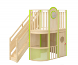 Modular Fun Play House with Indoor Slide & Activity Corners – Rubberwood Multi-Function Children Play Unit