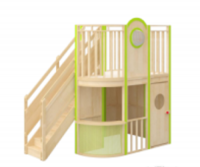 Modular Fun Play House with Indoor Slide & Activity Corners – Rubberwood Multi-Function Children Play Unit