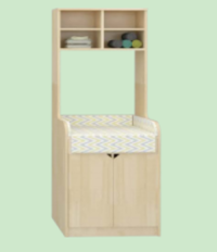 ZTX-TY054 Infant Diaper Station – Rubberwood Baby Care Table, 630×650×1848mm
