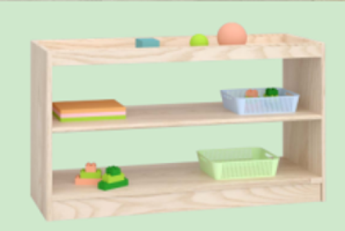ZTX-TY015 Two-Layer Cabinet – Imported Rubberwood & Solid Wood Kids Storage, 800×300×500mm
