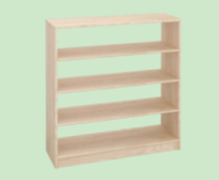 ZTX-DZ056 Solid Wood 4-Tier Open Storage Cabinet – Rubberwood Classroom Organizer, 900×300×800mm