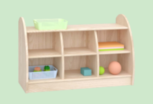 ZTX-TY006 Six-Compartment Cabinet with Back Panel – Imported Rubberwood & Solid Wood, 800x300x500mm