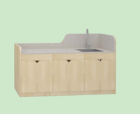 ZTX-TY055 Kids Play Kitchen Table – Rubberwood Role-Play Cooking Station, 1800×650×1075mm