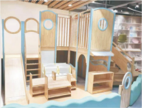 Modular Fun Play House with Indoor Slide & Activity Corners – Rubberwood Multi-Function Children Play Unit