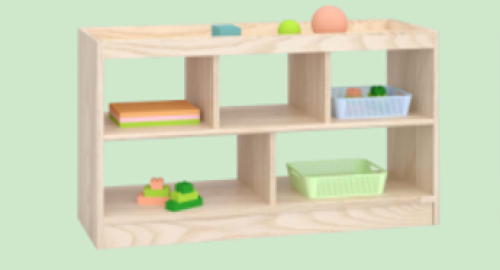 ZTX-TY014 Five-Compartment Cabinet – Imported Rubberwood & Solid Wood Kids Storage, 800×300×500mm