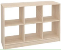 ZTX-0114 Solid Wood 6-Grid Storage Cabinet – Rubberwood Kids Organizer, 900×300×620mm