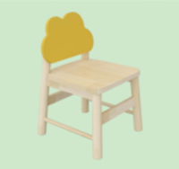 ZTX-DZ50-1 Cloud-Shaped Kids Chair – Rubberwood Classroom Seating, 320×360×515mm