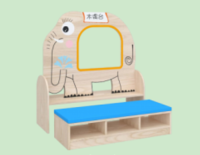 ZTX-TY025 Elephant Role-Play Station – Rubberwood Kids Pretend Play Table, 975×350×1050mm