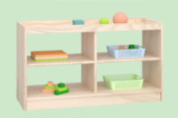 ZTX-TY012 Four-Compartment Cabinet – Imported Rubberwood & Solid Wood Kids Storage, 800x300x500mm